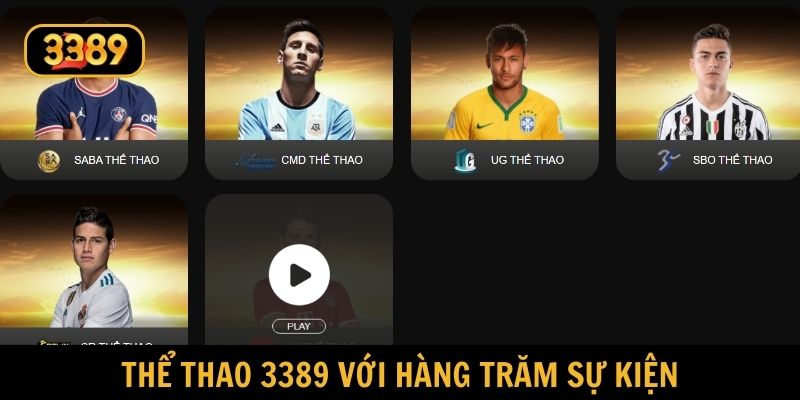 Cá cược thể thao 3389 với hàng trăm sự kiện mỗi ngày